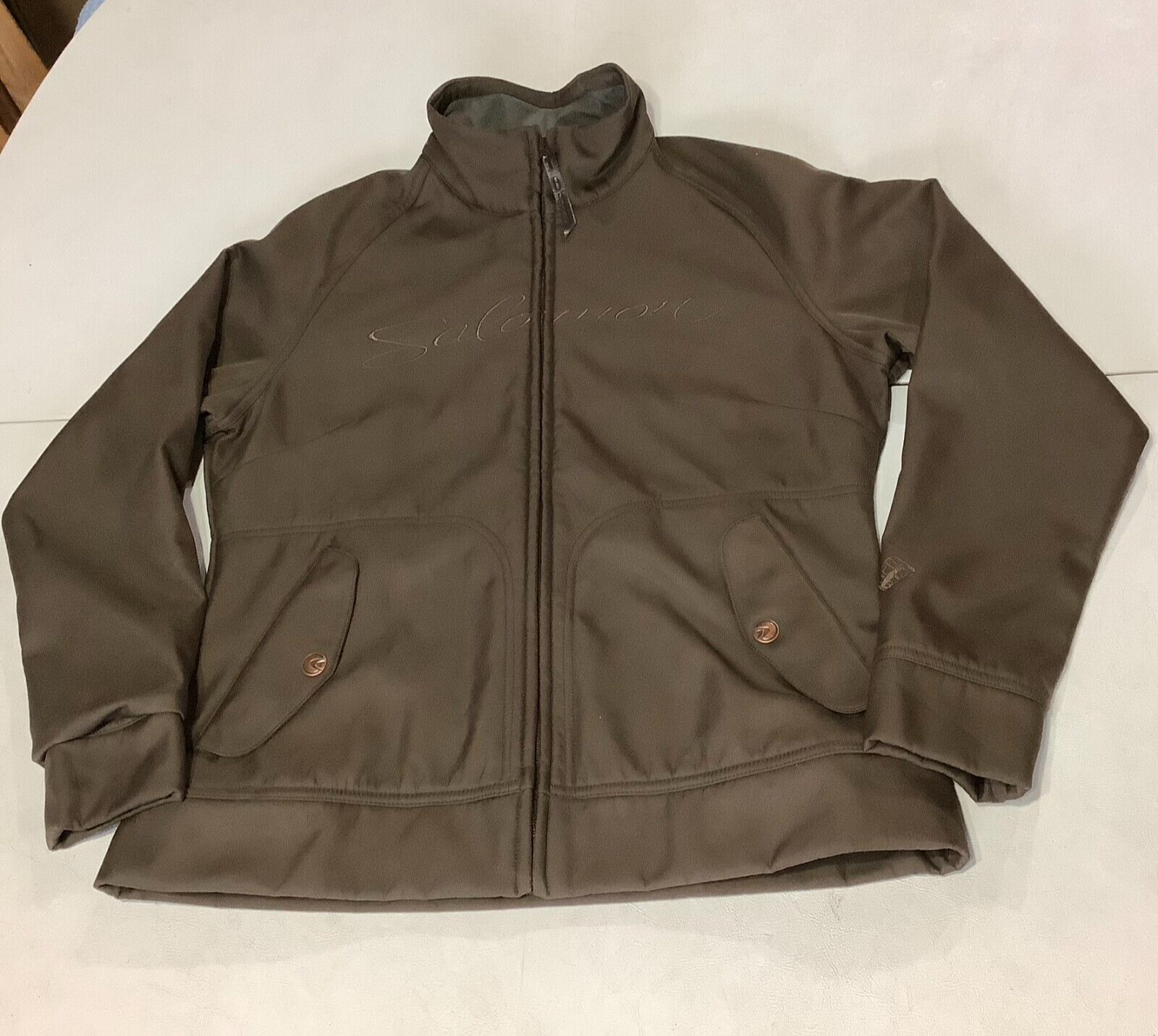 Giacca donna Salomon marrone full zip taglia media