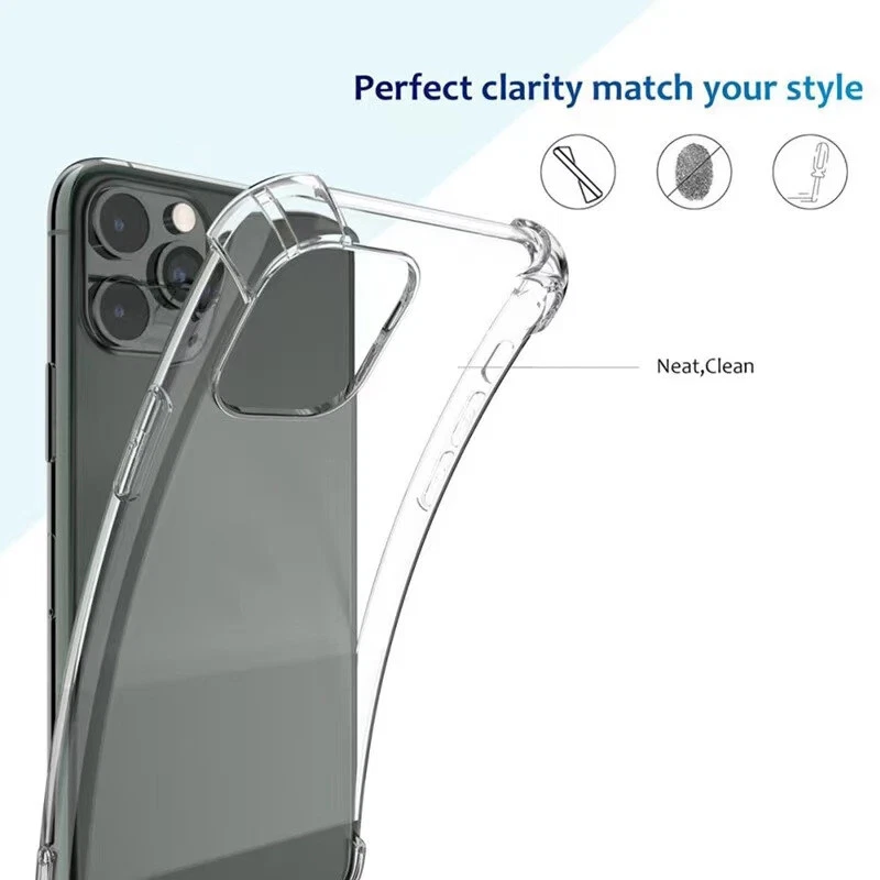 COVER SILICONE ANTIURTO COMPATIBILE IPHONE 11 12 / 12 PRO 13 TRASPARENTE NUOVO - Immagine 3 di 4