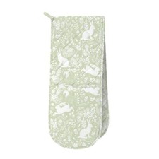 Image of William Morris Inspired Forest Life Sage Green Double Oven Glove