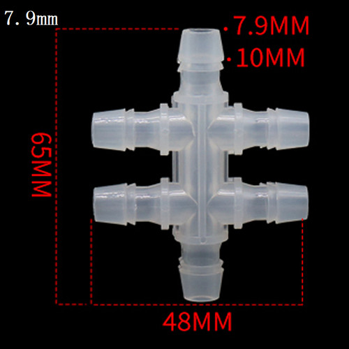 10X Barbed Joiner Splitter Pipe Hose Connectors Fittings Tubing Plastic 6-way - Picture 14 of 14