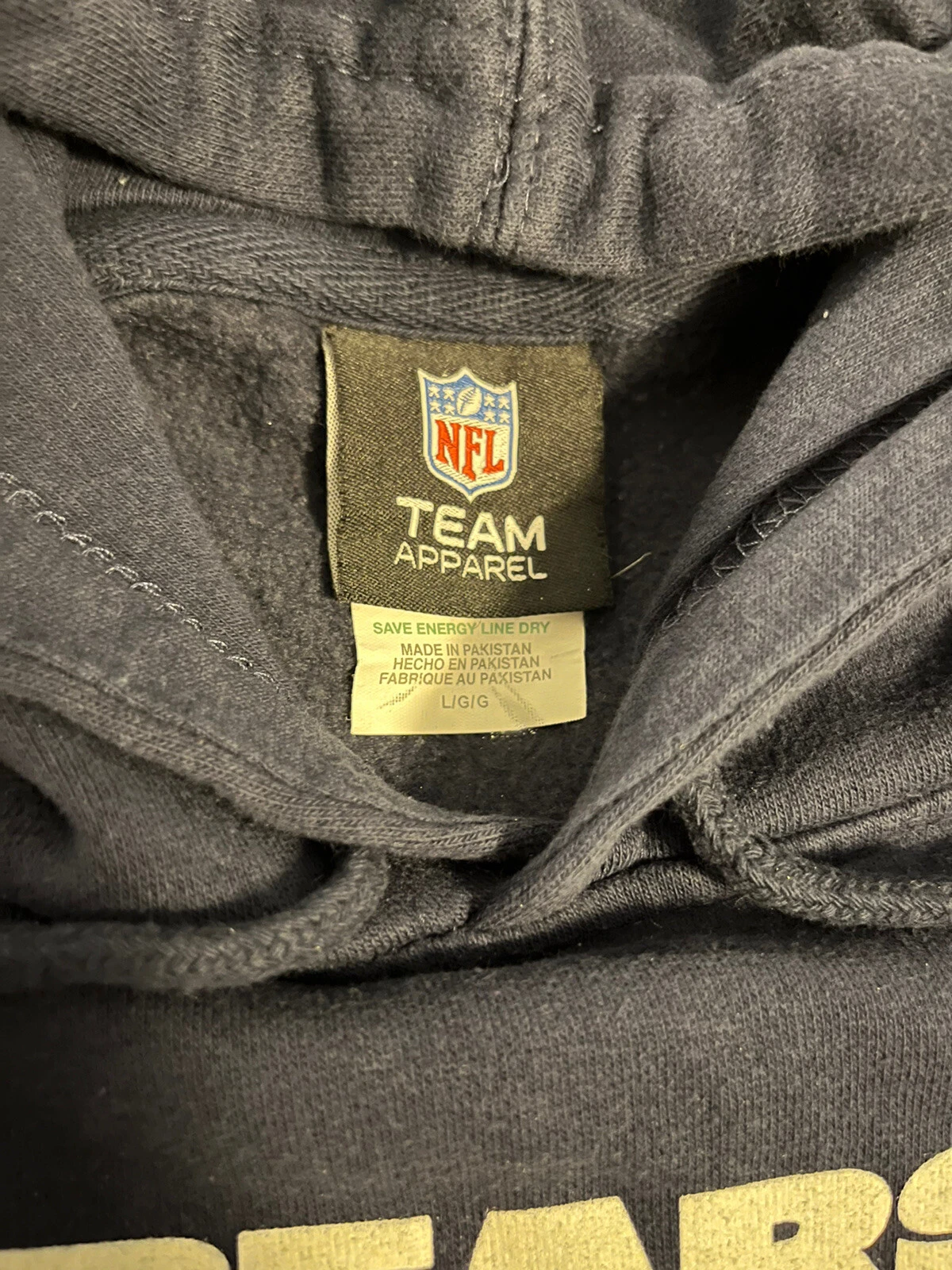 VETEMENTS NFL Team Apparel Chicago Bears Hoodie Sweatshirt Blue Mens Size Large