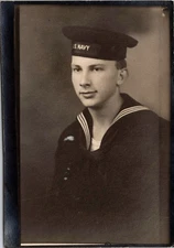 Navy Sailor WW II Era Picture on Card Stock Photograph PIcture