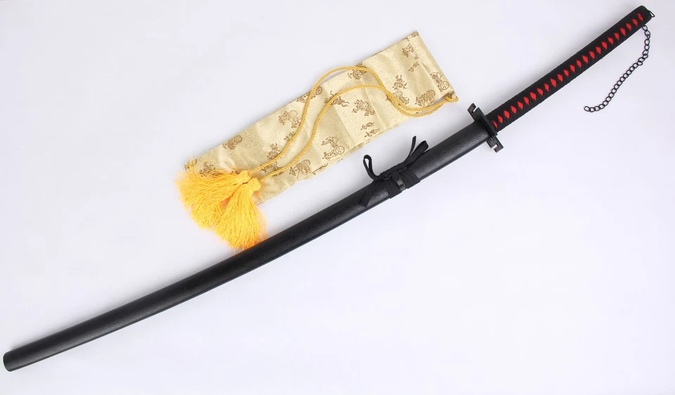 Katana espada samurai Ichigo blanqueadora de acero al carbono Handmand 1045 tamaño completo juegos con disfraces Foto 3 de 4