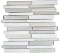 Mosaikfliese Transluzent Keramik Weiß Verbund Glasmosaik Crystal Keramik Arktis