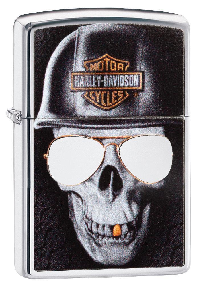 Zippo Harley Davidson Lighter With Logo and Skull, 29739, New In