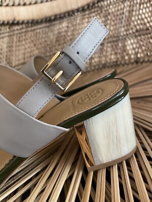 トリーバーチ GIGI 55mm ヒール　24cm（US7） Tory Burch Gigi Leather Block-Heel Sandals | Saks Fifth Avenue