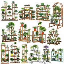 XXL stabil Blumenregal Blumenständer Massivholz Metall Blumentreppe Innen Garten