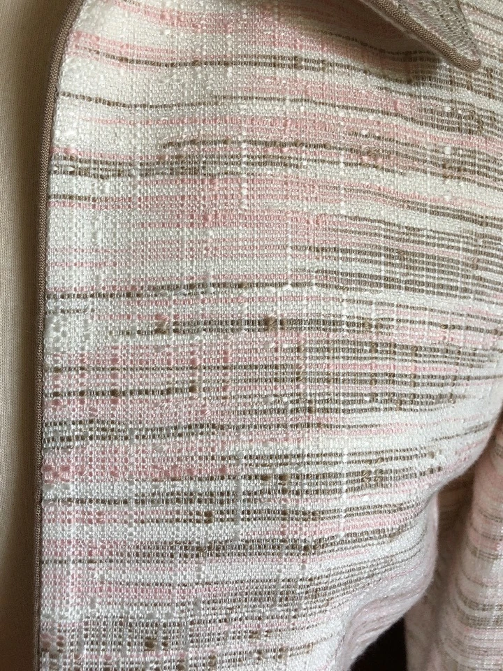 Alex Marie Women Blazer Sz 8 White/pink/gray 3/4 Sleeves - Image 3 of 4