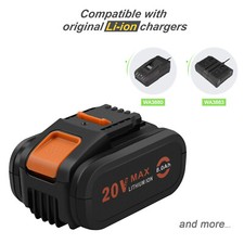 For Worx 18V/20V WA3551 WA3551.1 WA3553.1 WA3641 WA3572 WG549 8Ah Li-ion Battery