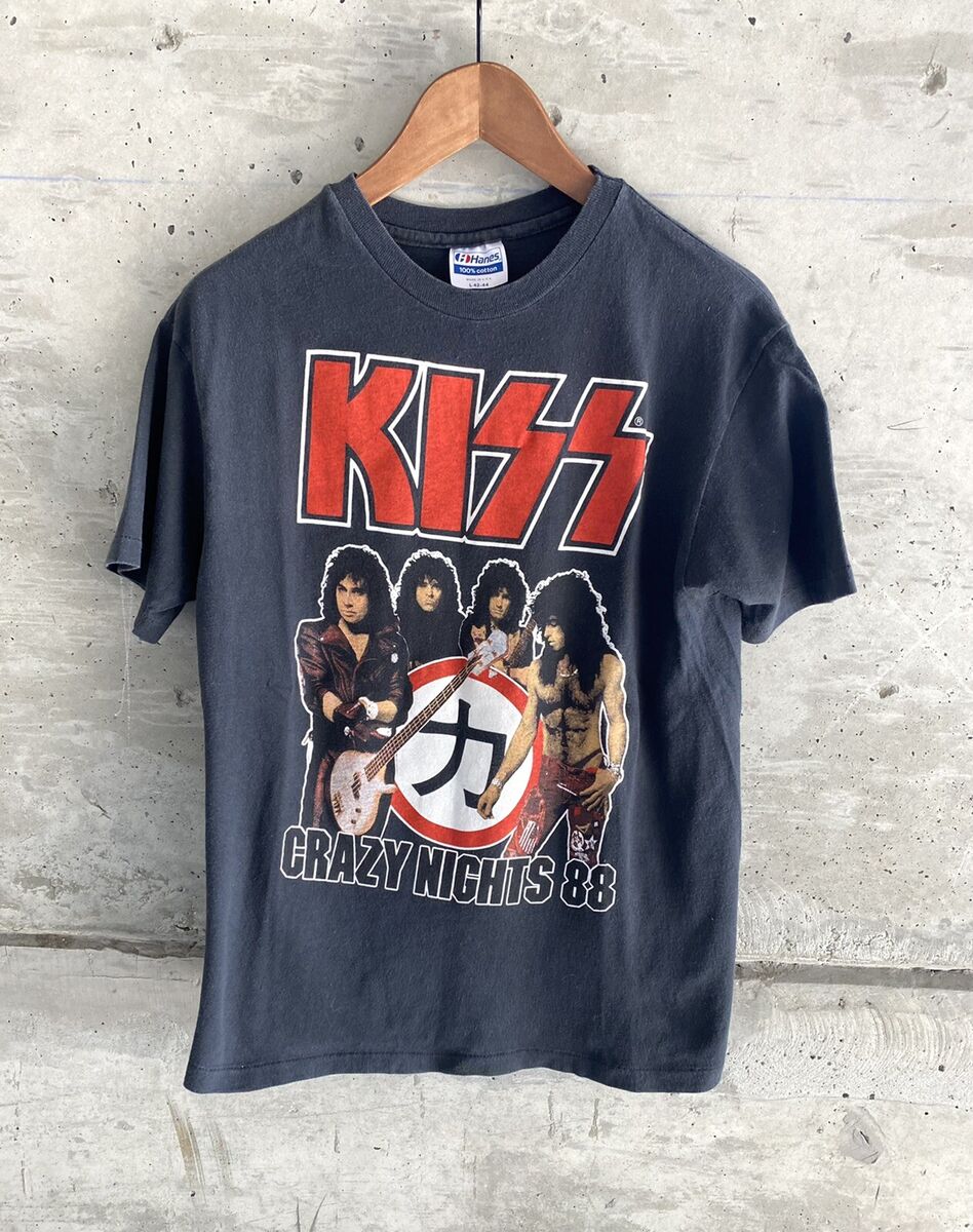 vintage 80s kiss band tee shirt concert tour promo merch small usa