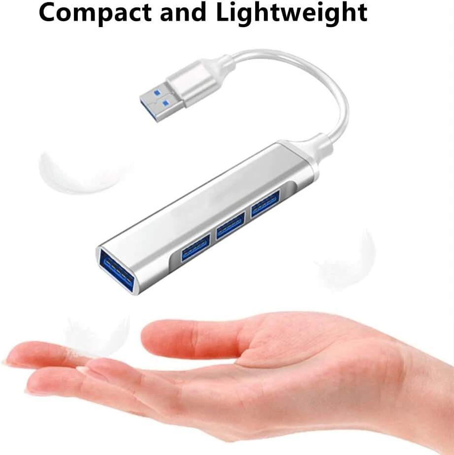 4-Port USB 3.0 Hub Expander - Mini Portable Adapter Station