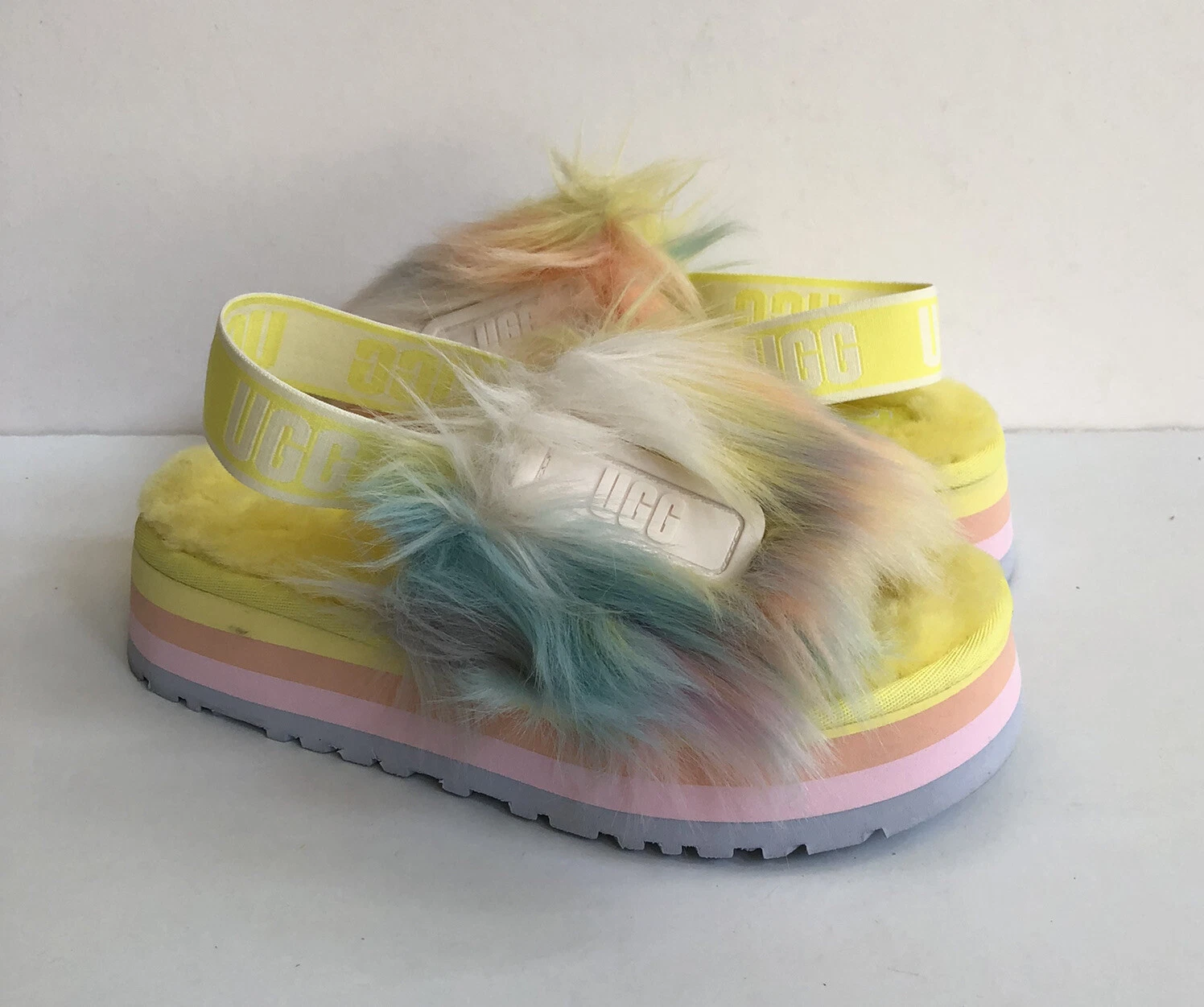 SANDALO UGG FLUFF YEAH DISCO SLIDE TIE DYE MARGARITA US 8 EU 39 UK 6