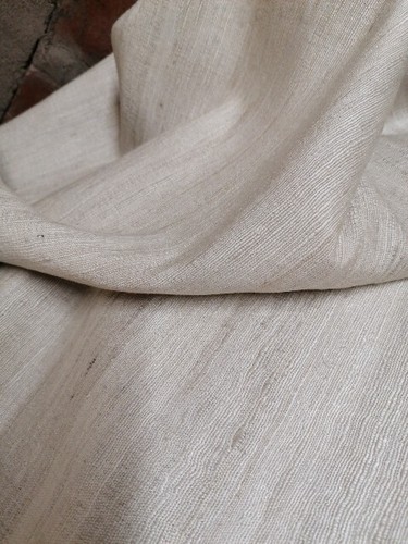Seamers Bagali Silk tussah handspun drape fabric natural Beige Tone 140x100cm - Picture 2 of 5