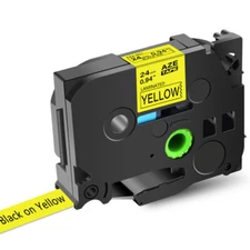 For Brother P-Touch TZe-651 TZ-651 24mm Yellow Standard Laminated Tape 1"×26.2ft