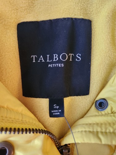 NEW Talbots Petites Quilted Puffer Vest Yellow Zip Pockets Small Polyester Fill - Picture 2 of 10