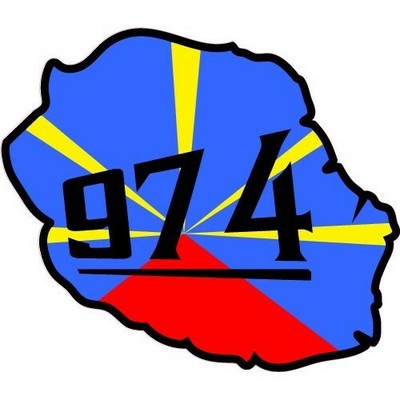 Reunion Ile Carte Drapeau 974 Autocollant Adhesif Sticker Logo N 12 Ebay