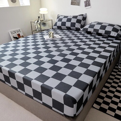 Cotton Fitted Sheet Soild Color with Elastic Band Adjustable Mattress Cover - Picture 19 of 39