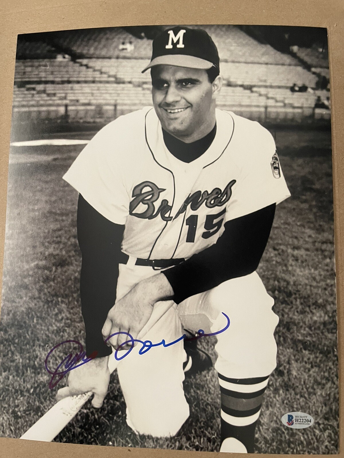 Joe Torre Autographed Signed Milwaukee Braves Auto 11x14 Photo Beckett BAS Braves Yankees HOF MVP Legend MLB 