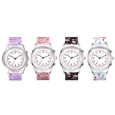 Women\'s All White Analog Quartz Solid Silicone Band Read Dial Nurse Wrist Watch Amazon.com: Hourstar Women main image 4