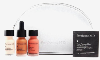 PERRICONE MD NO MAKEUP SET BLUSH / BRONZER / HIGHLIGHTER SET JE 10ML + TASCHE
