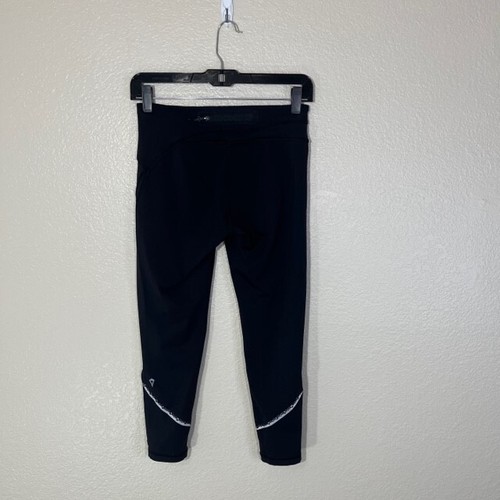 Ivivva Girl's High Rise Hyper Track Cropped Leggings Stretch Pull-On Black SZ 12 - Picture 3 of 7