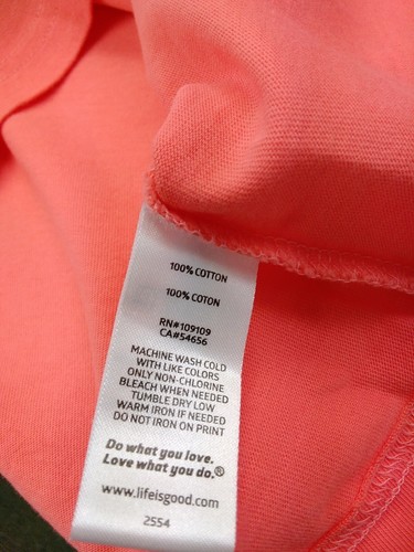 Life is Good Kid Short Sleeve Crusher Tee Happy Daisy Orange Medium 81168 - Picture 6 of 8