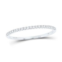 10K WeißGold Diamant Zeitloser Stapelbarer Hochzeitsband JubiläUmsring 1/8 Ct