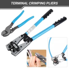 For 6-50mm² Battery Cable Lugs Crimping Tool Wire Cable Lug Crimper+Cable Cutter