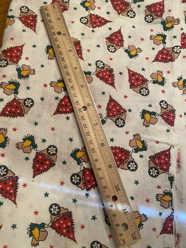 PRIM Country Vintage Christmas Tree in Wheelbarrow Little Angel Cotton Fabric FQ - Picture 3 of 9