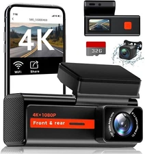 Dash Cam Front and Rear, Veement S80 4k+1080P Dual Dash Camera,1.47" Display