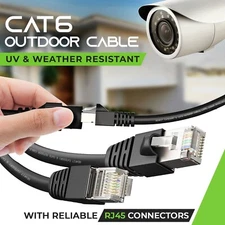 GearIT Cat6 Outdoor Ethernet Cable 250 Feet CCA Copper Clad Waterproof
