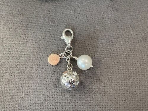 Charm Clogau Gallese Argento e Oro Rosa 9ct Ryder Cup Clip On 2010 Raro Golf - Foto 8 di 10