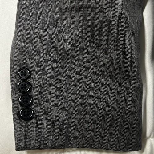 JOS A BANK 100% Wool Herringbone Jacket Blazer Charcoal Business Preppy 42R - Picture 6 of 18