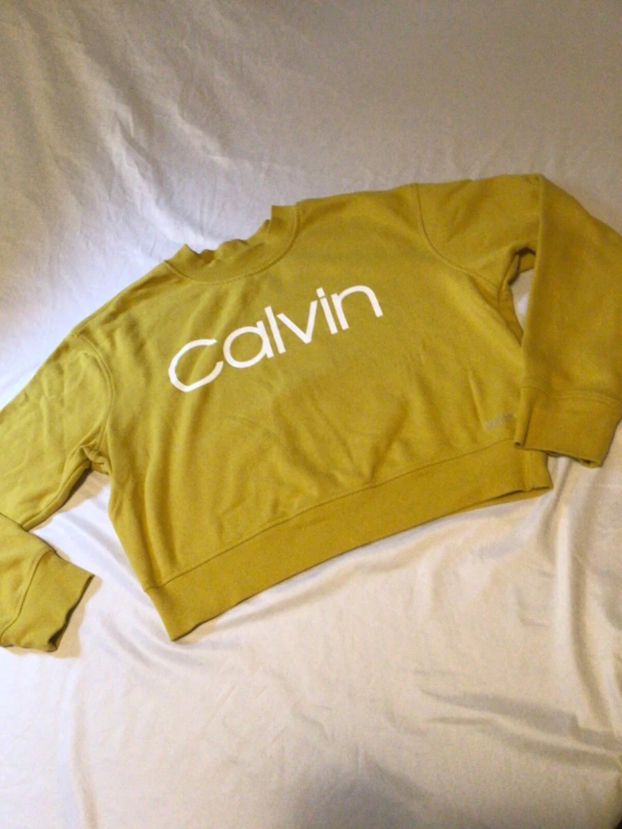 Calvin klein retro sale logo cropped sweatshirt