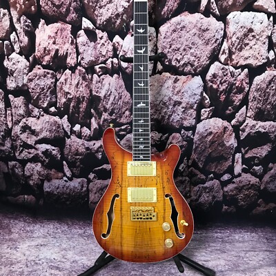 Factory customization electric guitar hollow body decayed wood verneer in stock