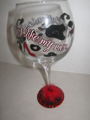 New minx wine glass. Like Men Like My Shoes Tall & Sexy. NIB Red Feathers Gift