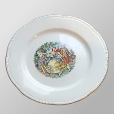 Vintage The Harker Pottery Co. 22 KT. Gold Dessert Plates, Set of 2 