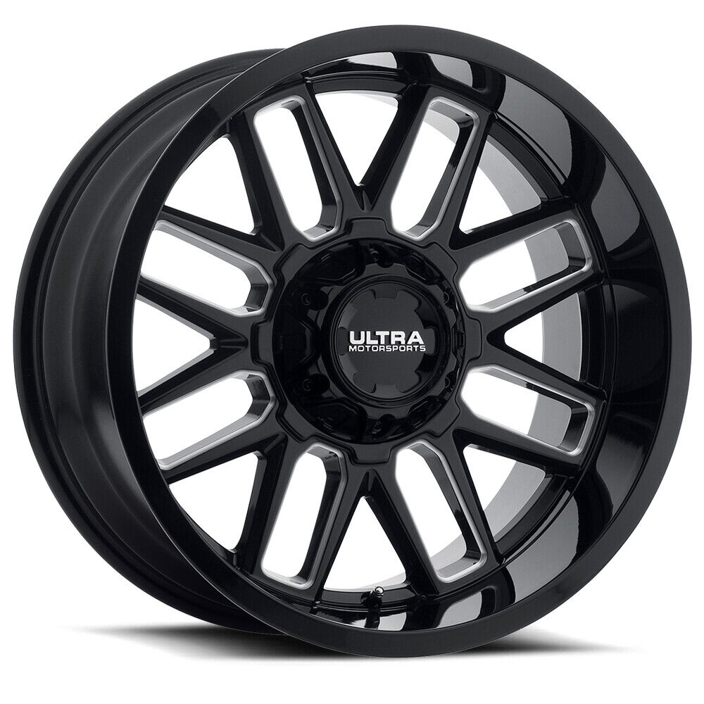 Ultra 231BM Butcher 20X9 +18 Gloss Black Milled Wheel 6X135 6x139.7 (QTY 1)