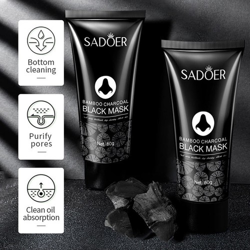 Sadoer Anti Blackhead Pore Strip Bamboo Charcoal Peel Off Nose Face Mask 60g