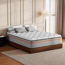 Queen Mattress,Gray,12 Inch Gel Memory Foam Hybrid Mattress,Orthopedic Breatha