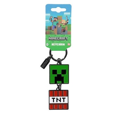 Minecraft Creeper & TNT Keychain Official Bioworld Enamel Metal Charm NEW!