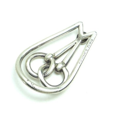 HERMES Horsebit Money Clip SV925 Silver Mens Wallet Authentic Used