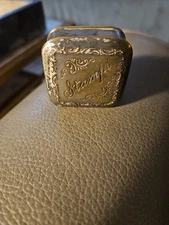 Antique Silver Tone Stamp Box