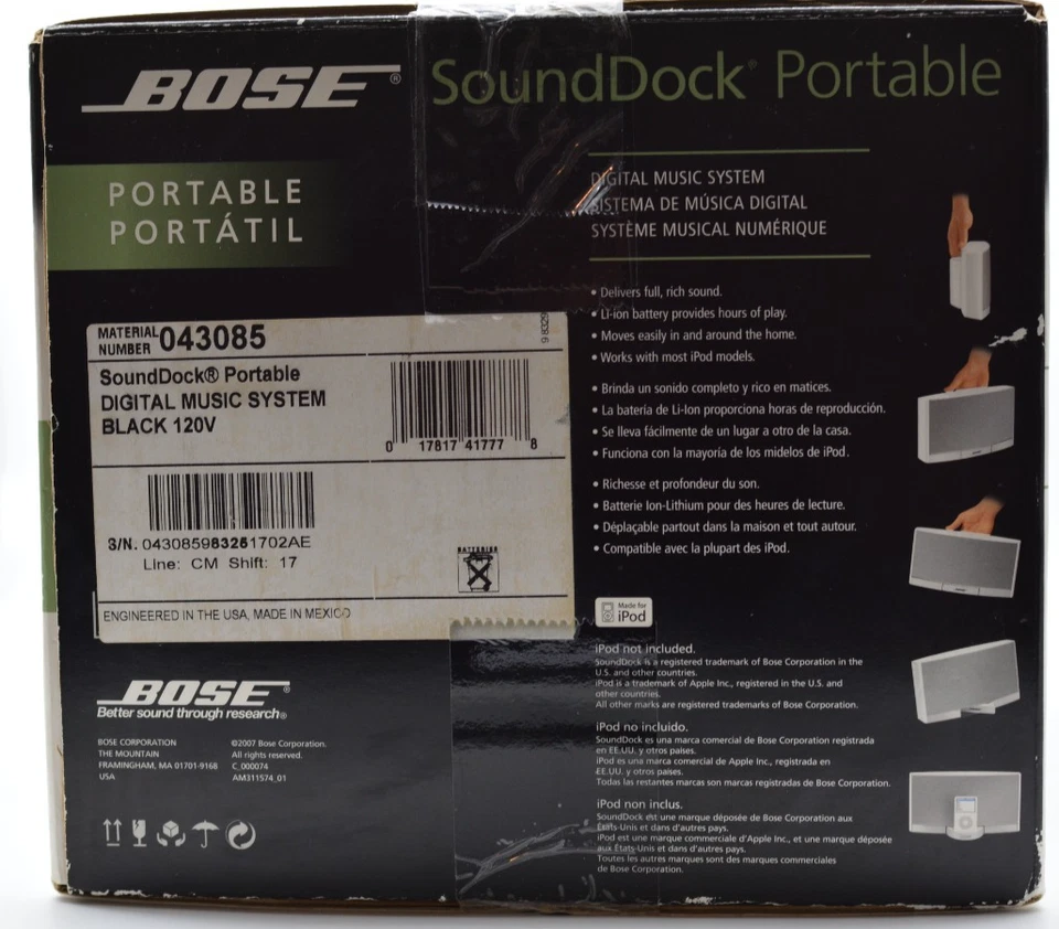 BOSE SoundDock Portable Digital Music Speaker System Power Adapter Open Box - Image 3 of 4