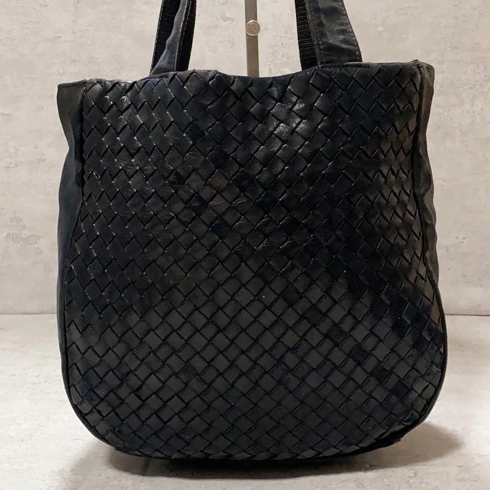 Auténtico bolso de mano BOTTEGA VENETA Intrecciato Business de cuero negro Foto 3 de 4