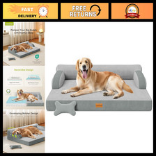 Extra Large Orthopedic Dog Bed - Dual-Sided Cooling Memory Foam, Washable, Water