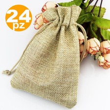 SACCHETTI JUTA BEIGE BOMBONIERE PORTACONFETTI SEGNAPOSTO SEGNATAVOLO SACCHETTINO