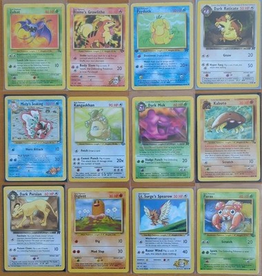 12 Vintage Pokemon Karten Sammlung / Lot Englisch mit Holo & 1. Edition