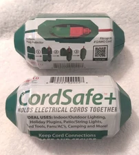 CordSafe + (2) Extension Cord Plug Protection & Securing Covers Water-resistant 