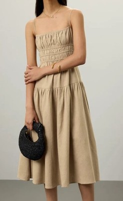 we wore what linen dress WeWoreWhat Camp Collar Linen Shirt Dress in Garden Glade